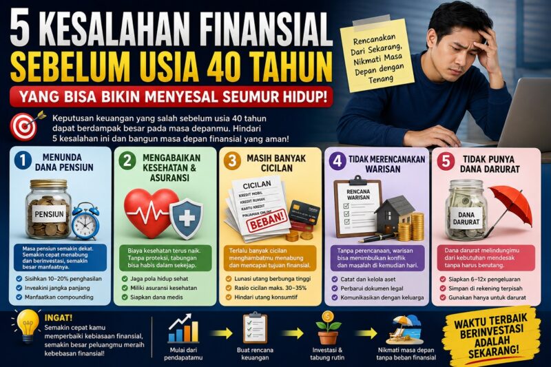Ilustrasi kesalahan finansial usia sebelum 40 tahun